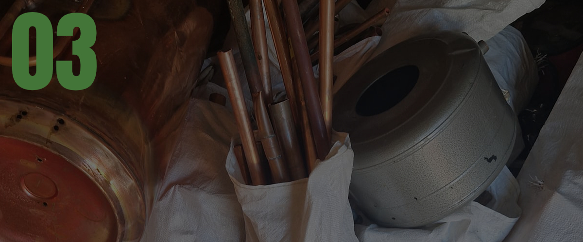 Scrap metal boilers and copper pipes